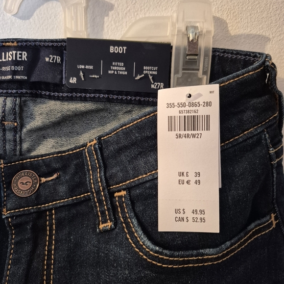 NWT Womens Hollister Jeans size 4R - Picture 2 of 3